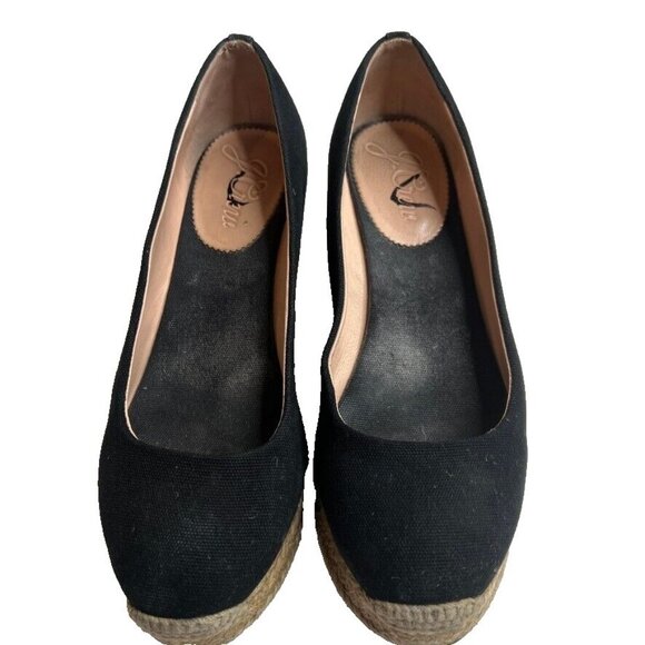 J.Crew $128 Seville Espadrille Wedges Black Size 7 64498 - Picture 2 of 7